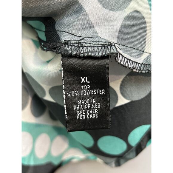 Y2K Babydoll AGB Top Womens XL Polka Dot V Neck Coquette Vintage Shiny Tie - Picture 5 of 8